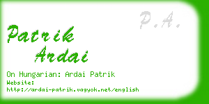 patrik ardai business card